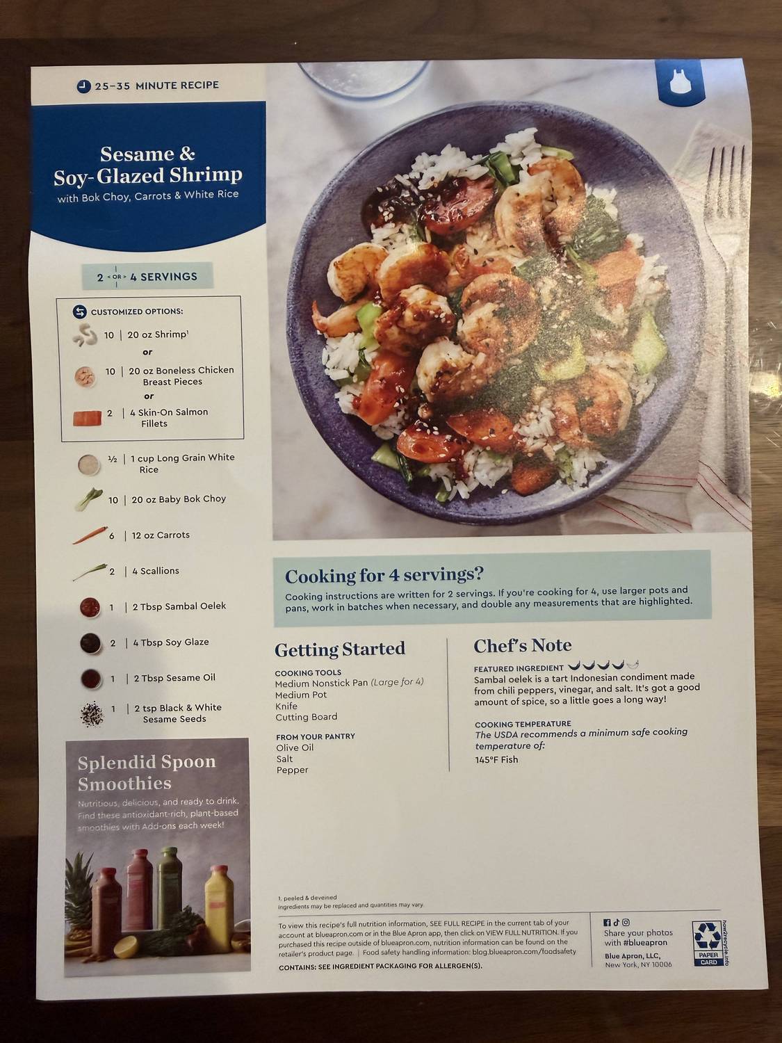 Recipe card front