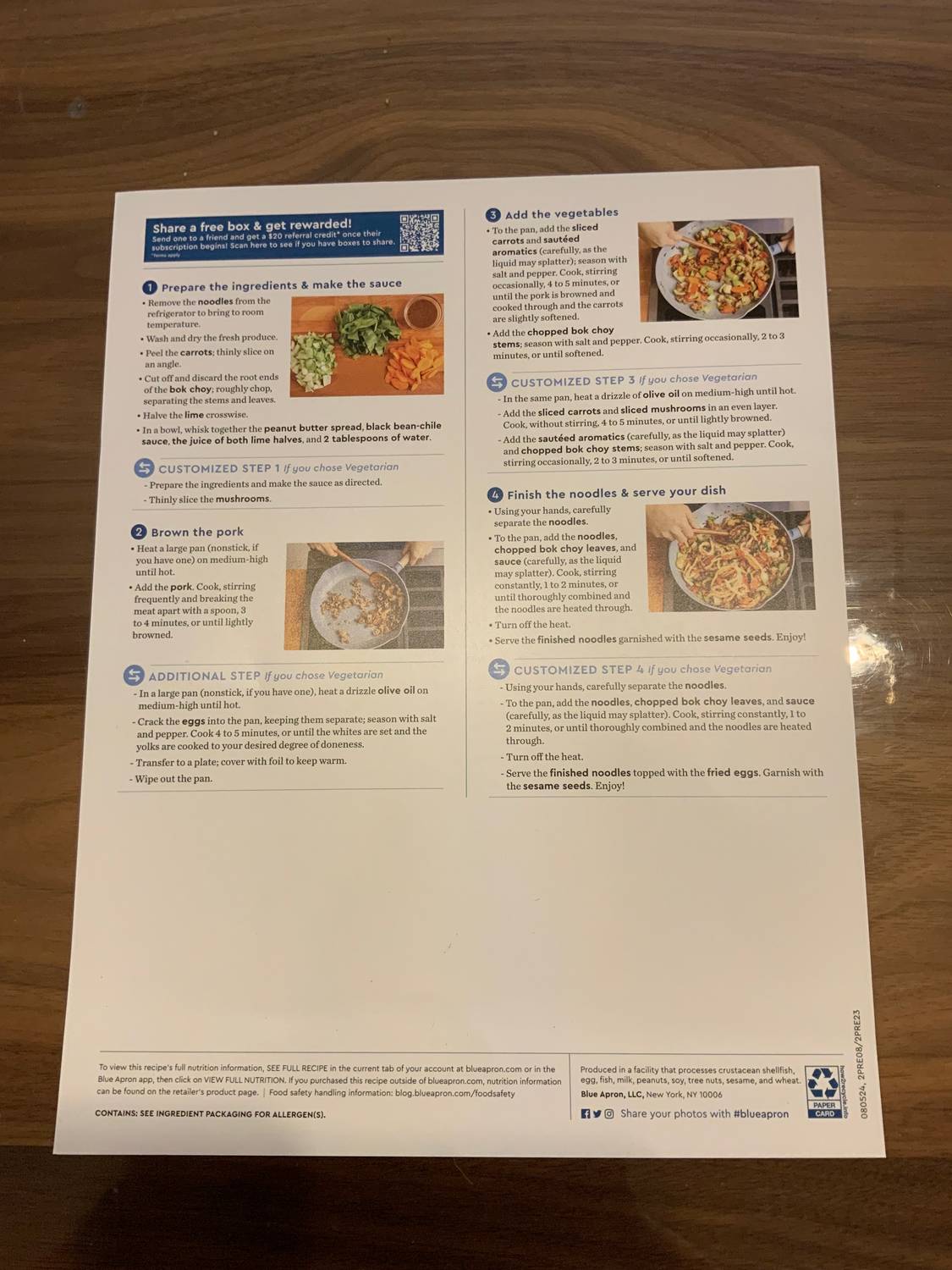 Recipe card back