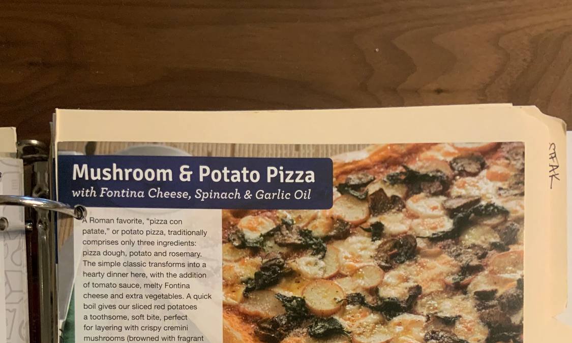 Mushroom & Potato Pizza