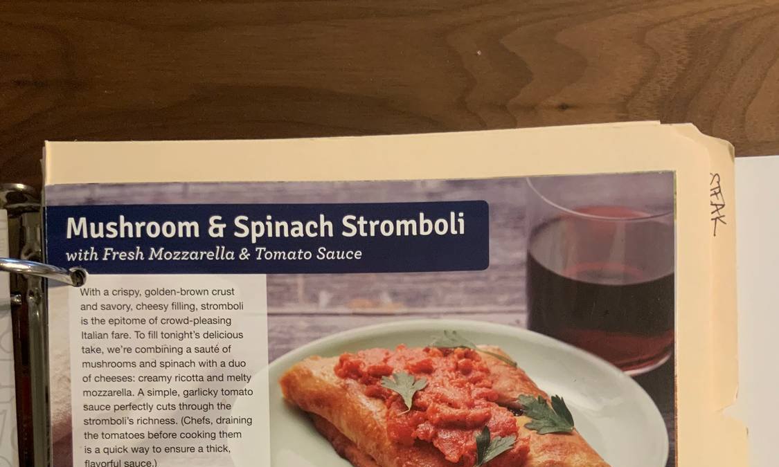 Mushroom & Spinach Stromboli