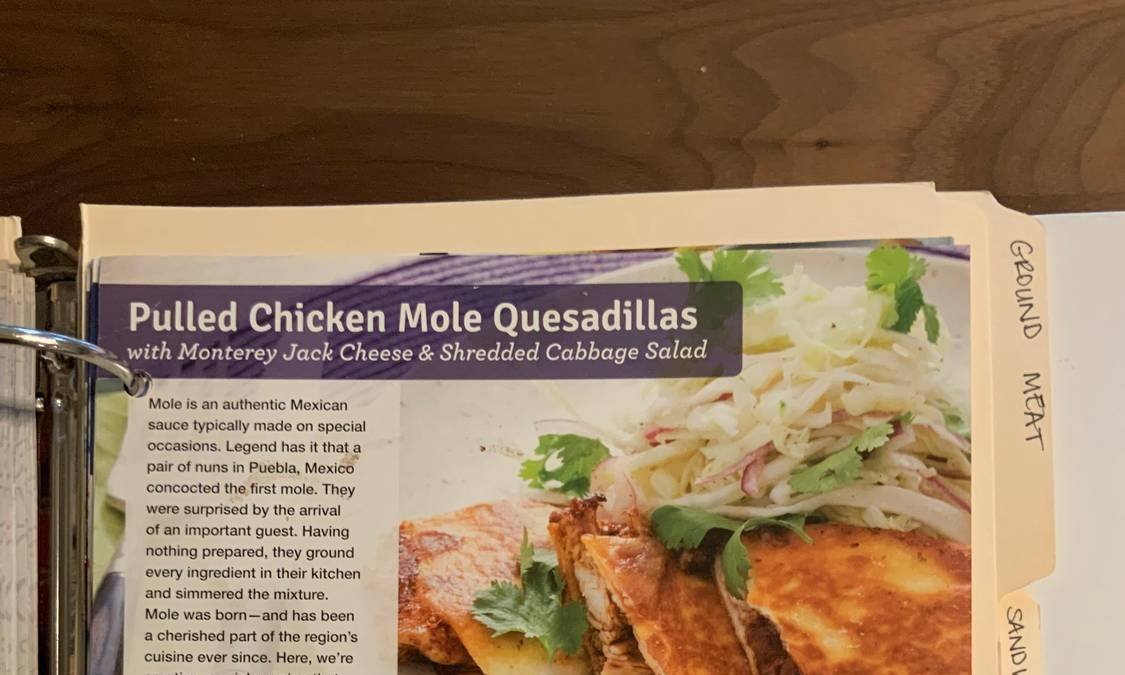 Pulled Chicken Mole Quesadillas