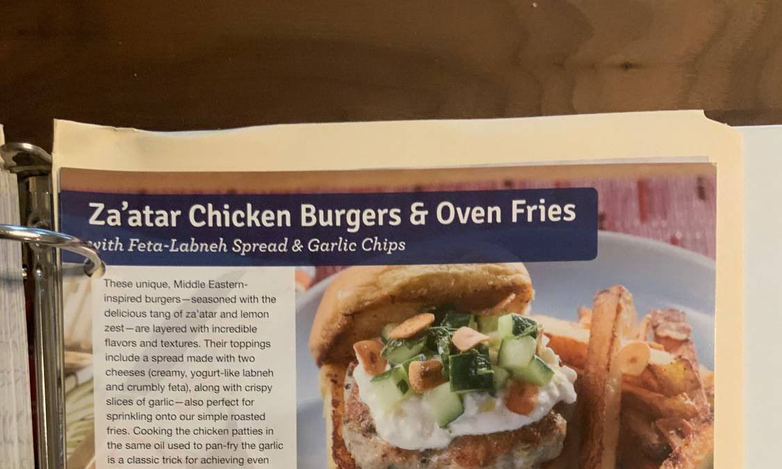 Za'atar Chicken Burgers & Oven Fries